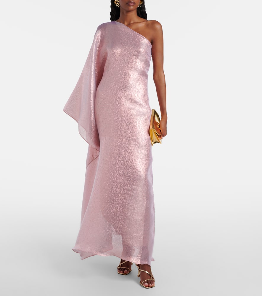 Betsy one-shoulder fil coupé gown