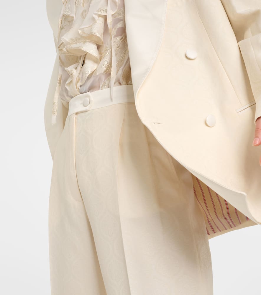 Cotton and wool straight pants