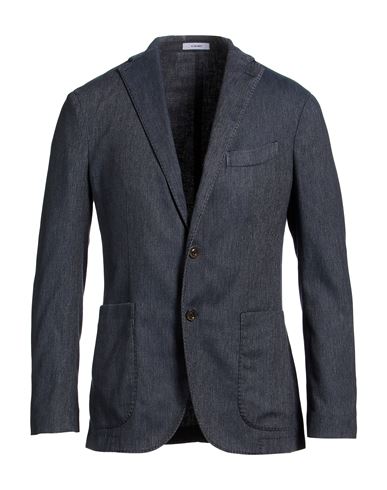 Man Blazer Blue Size 42 Cotton, Linen, Polyester, Elastane