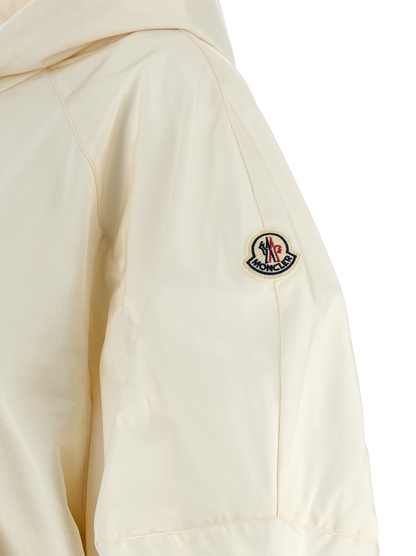 Moncler - short sleeve hooded top ribbed he