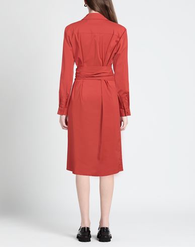 Woman Midi dress Orange Size 6 Cotton, Polyester, Elastane