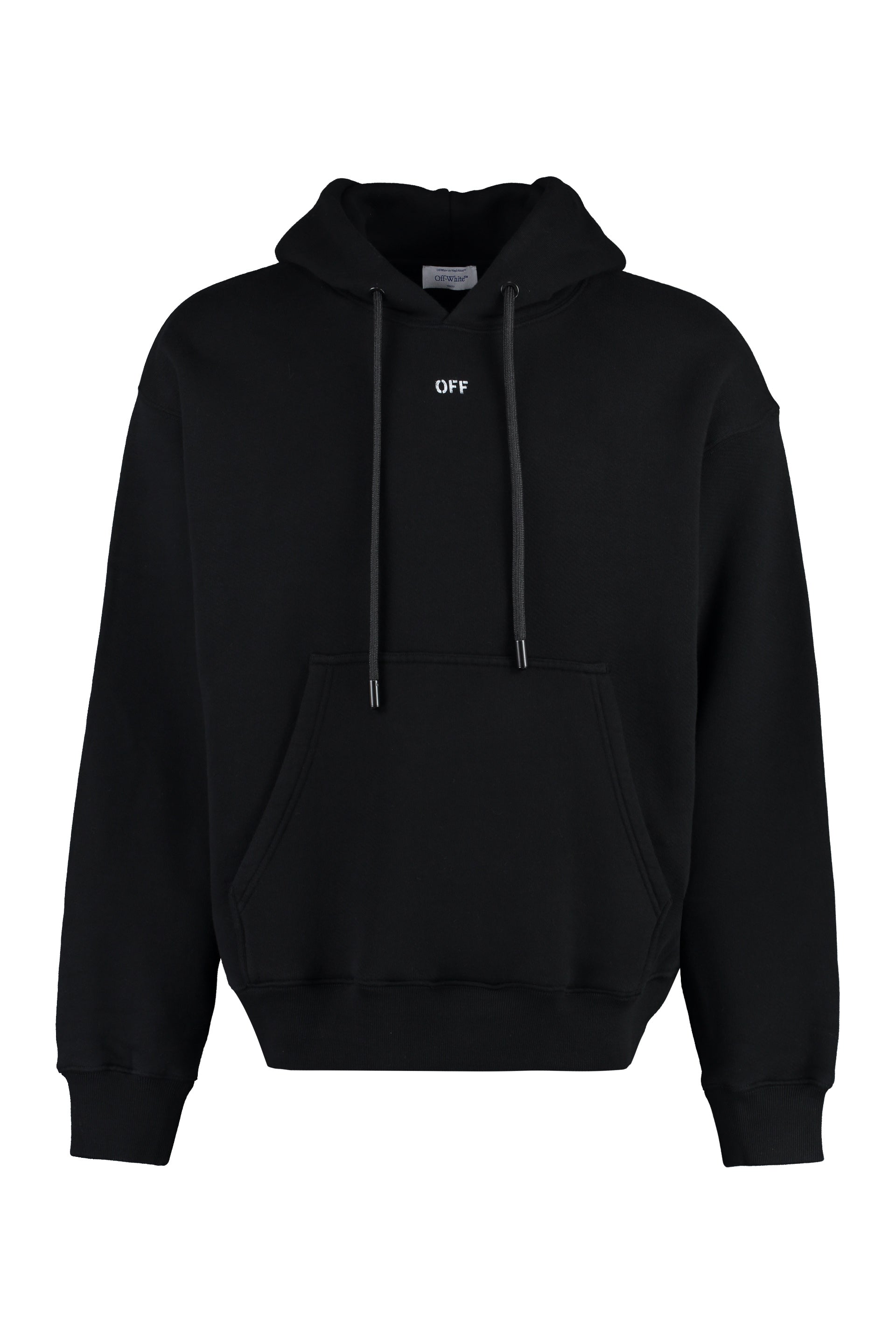 Logo-Embroidered Hoodie — Black