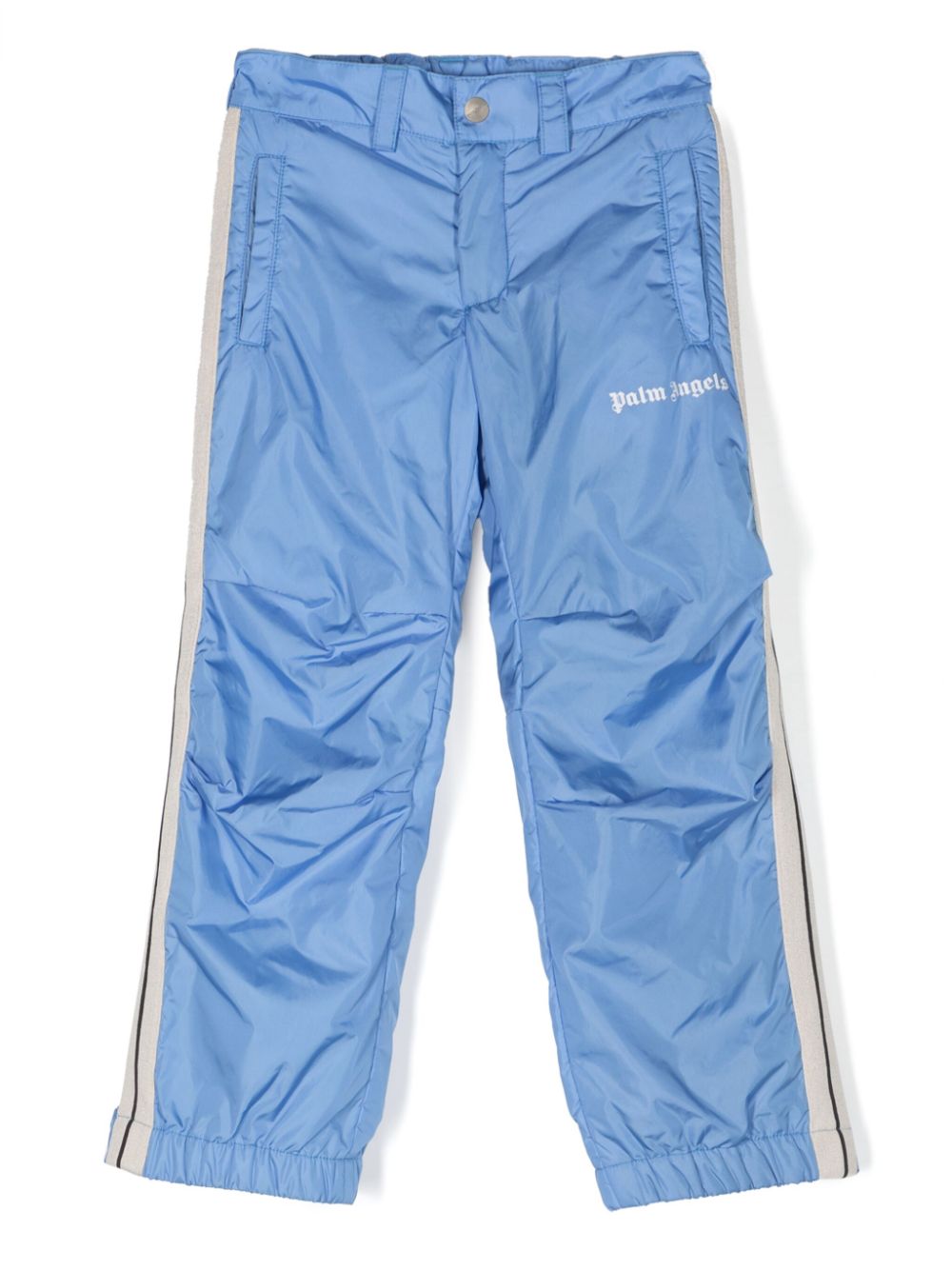 Stripe-detail straight-leg trousers - Blue