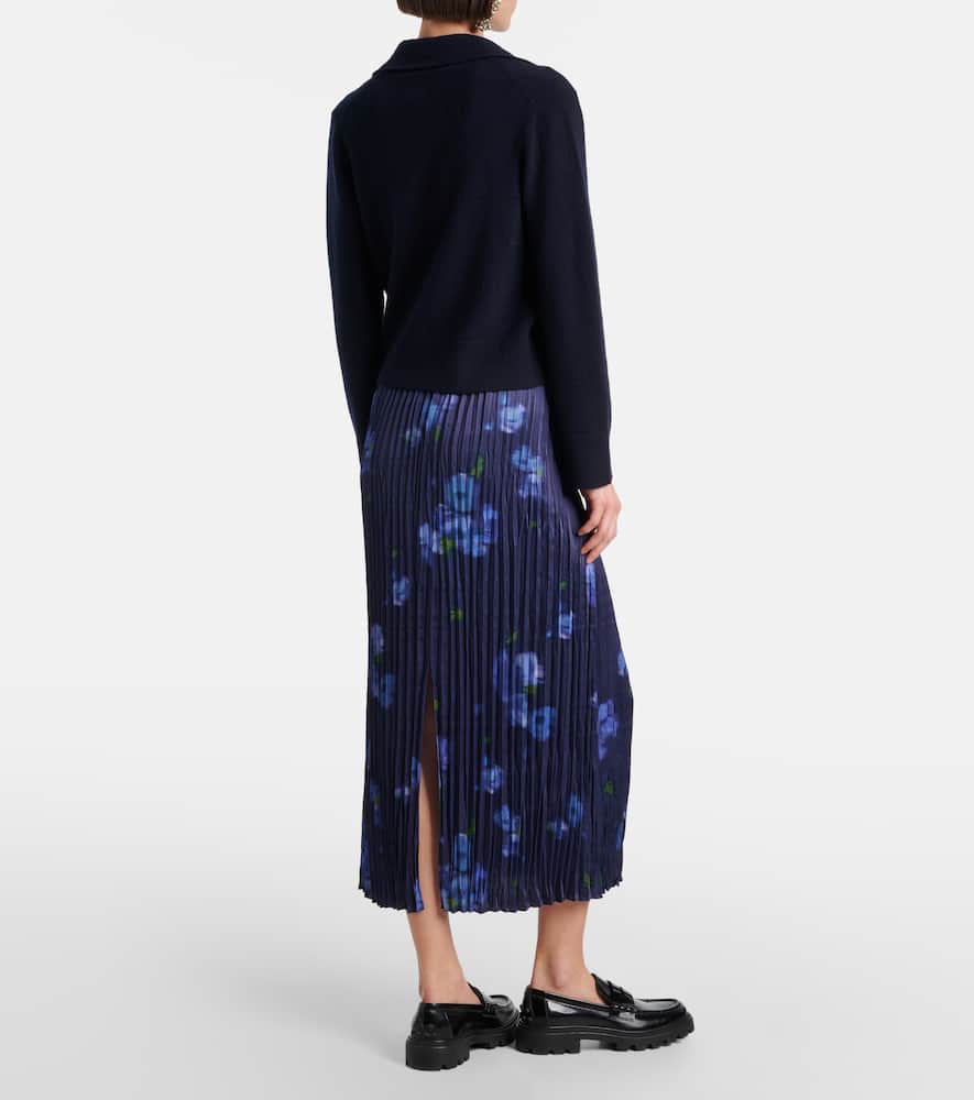 Cropped wool and cashmere cardigan