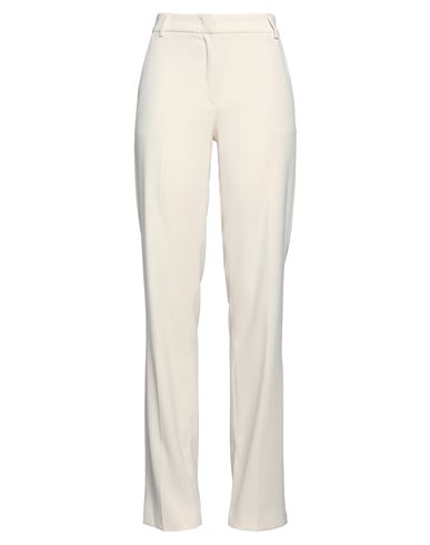Woman Pants Cream Size 10 Polyester, Elastane