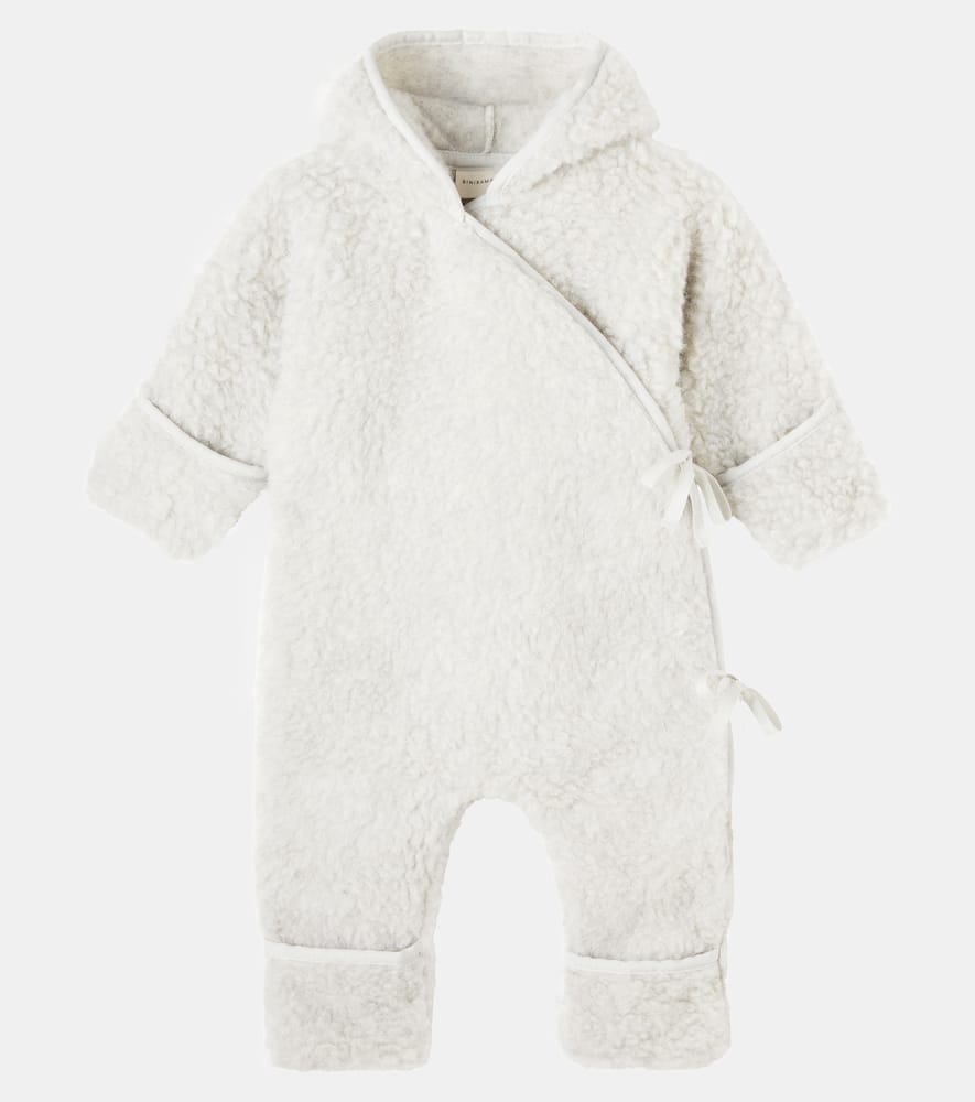 Baby hooded wool onesie
