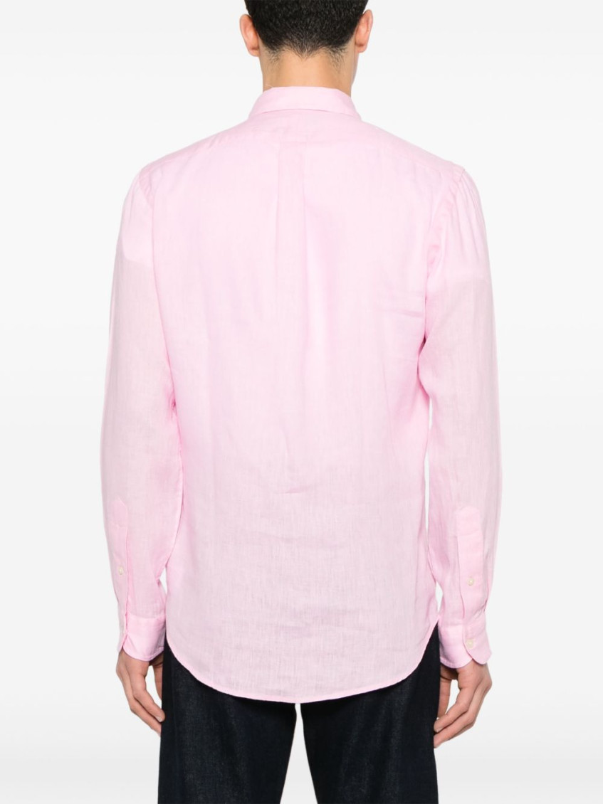 Pink Logo Linen Shirt