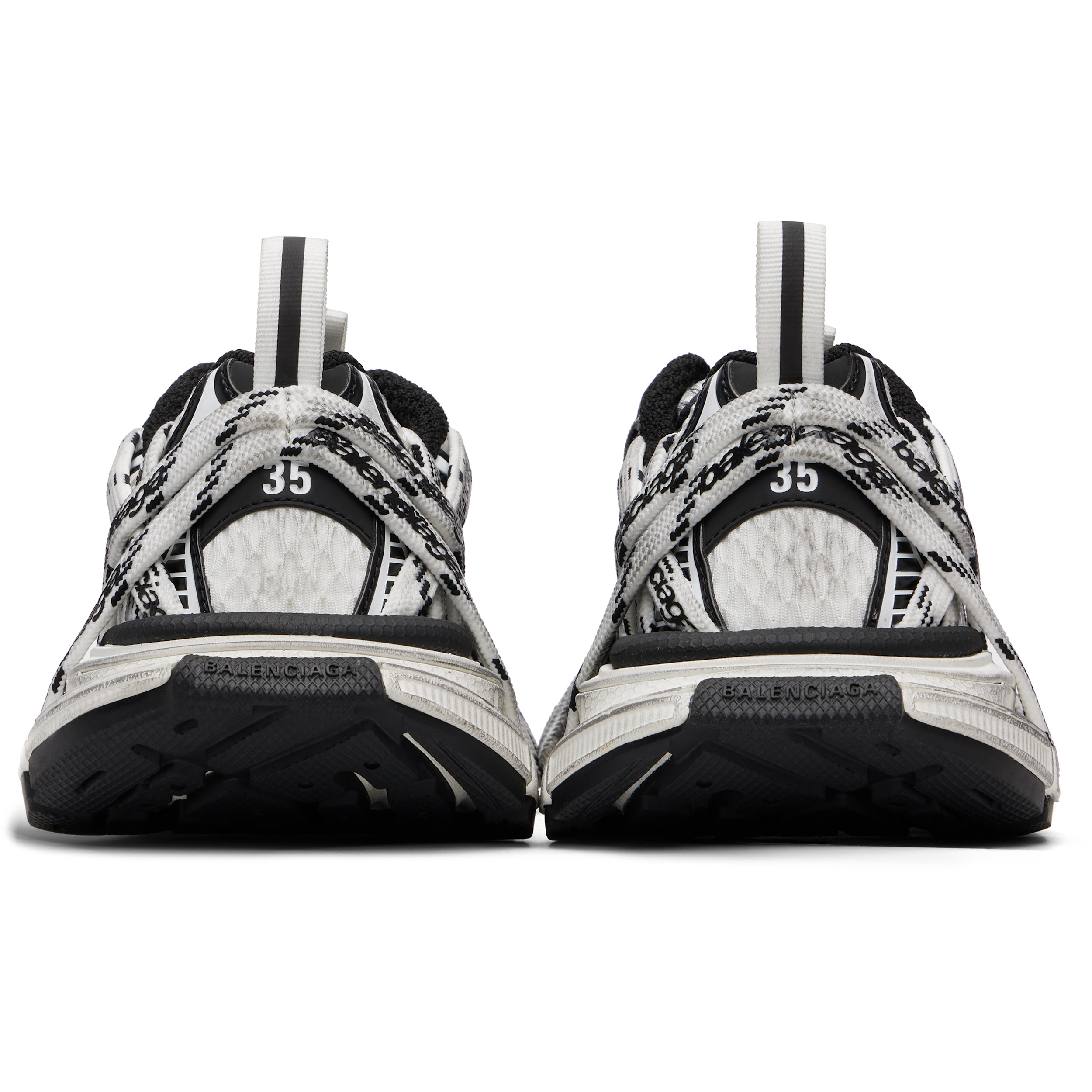 White & Black 3XL Extreme Laces Sneakers