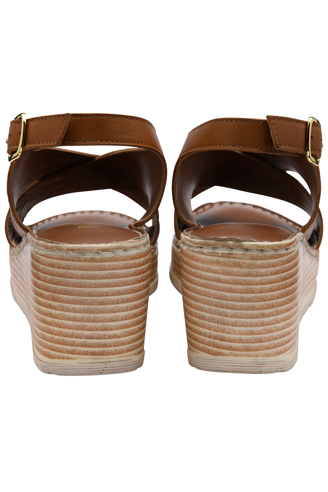 Ravel Women's 'Branton' Leather Wedge Sandals in Tan