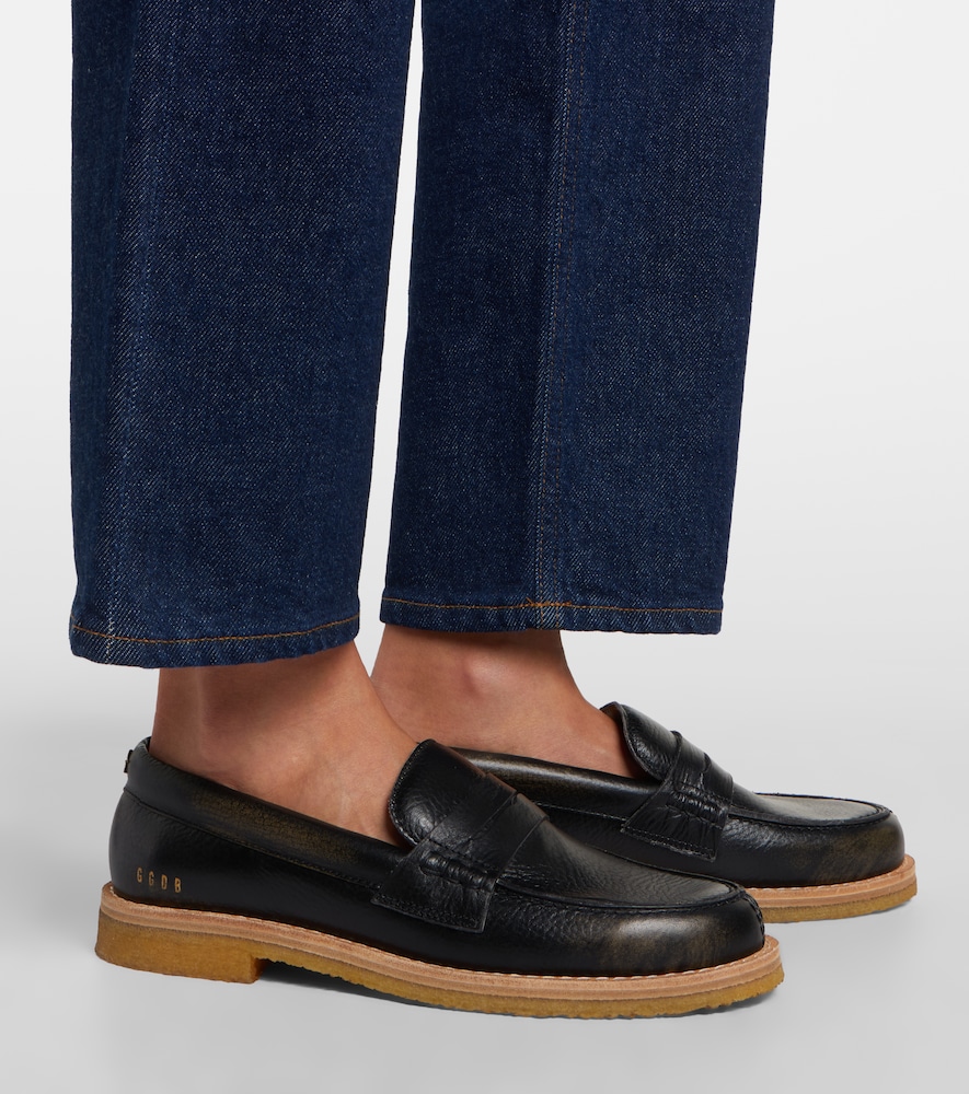 Jerry distressed leather penny loafers