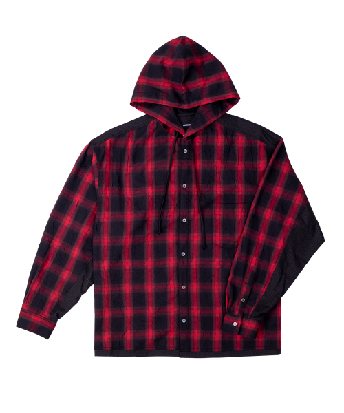 Crease Check Hooded Shirt
