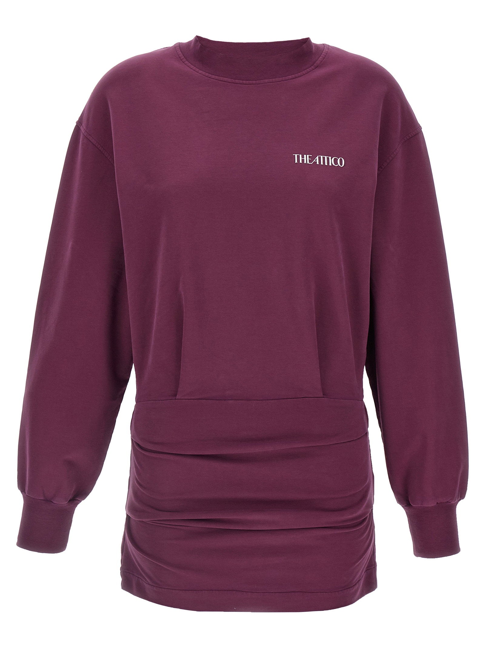 Draped Mini Dress — Burgundy