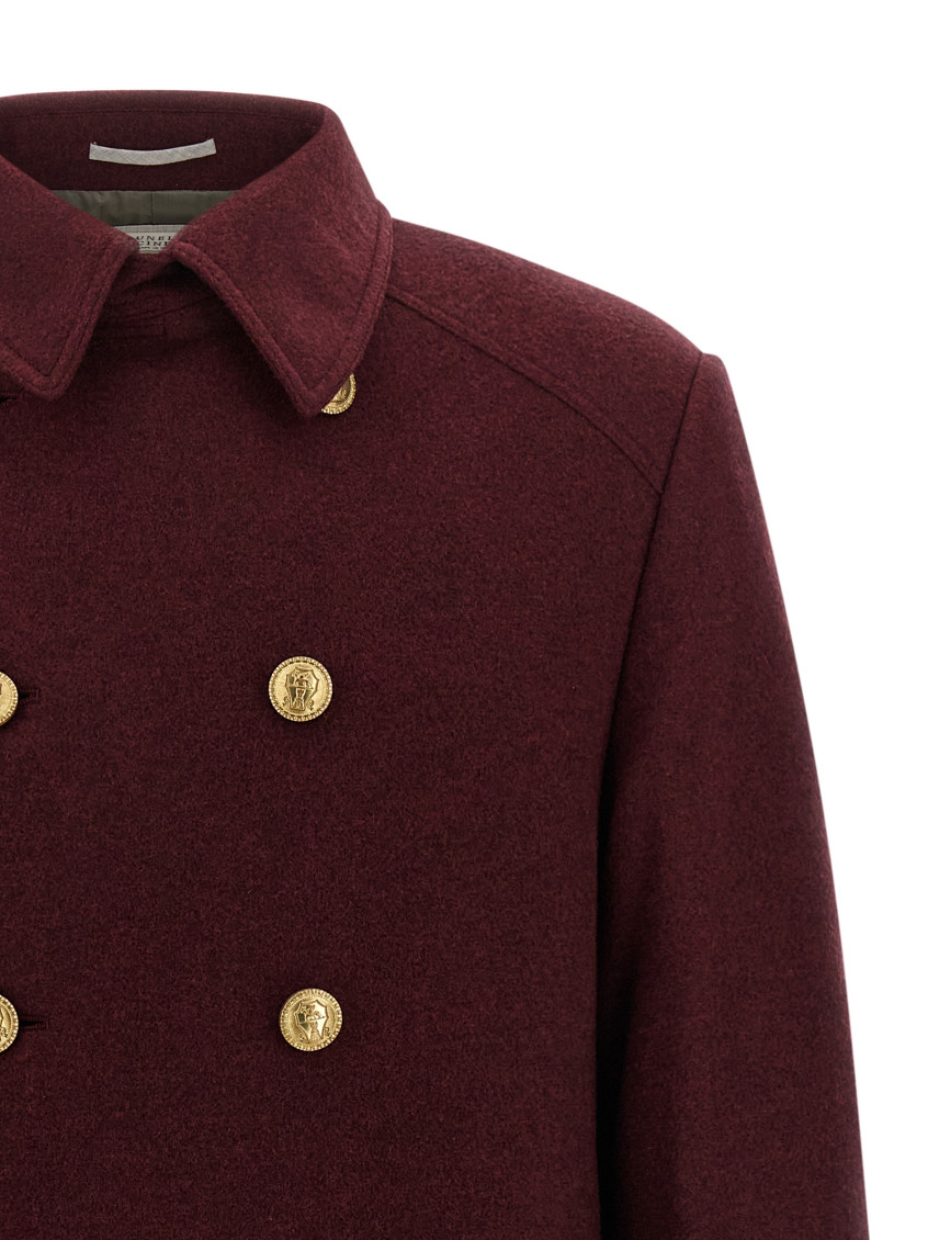 Maroon Double Breasted Coat