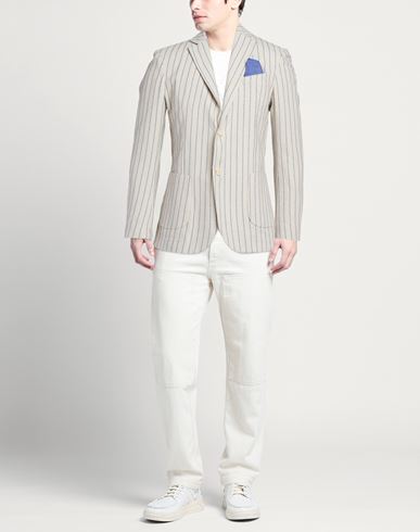 Man Blazer Beige Size 40 Cotton, Polyester