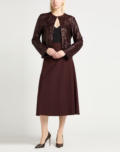 Woman Jacket Dark brown Size 12 Polyester, Elastane