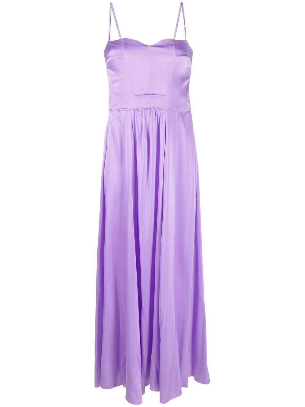 A-line silk-blend dress - Purple