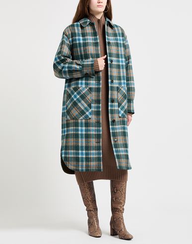 Woman Coat Azure Size S Wool, Polyamide