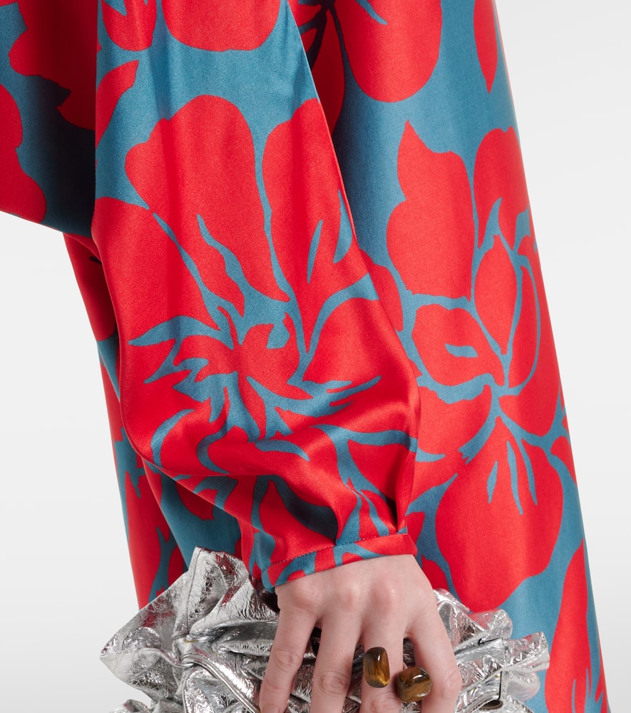 Floral satin midi dress