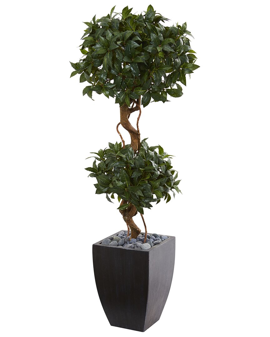 4.5Ft Sweet Bay Artificial Double Topiary Tree In Planter