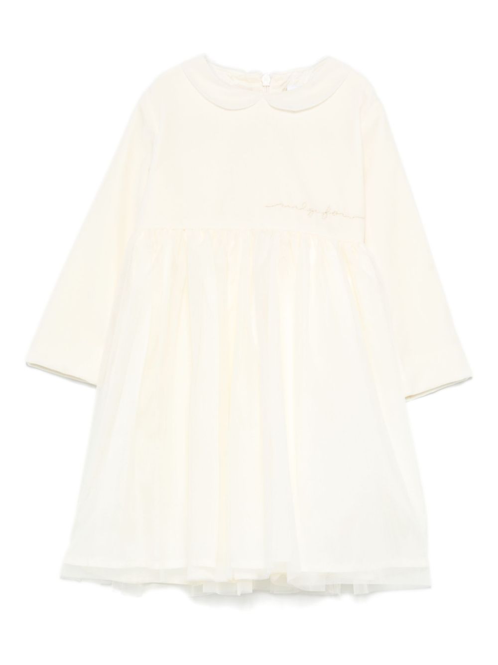 Embroidered-logo dress - White