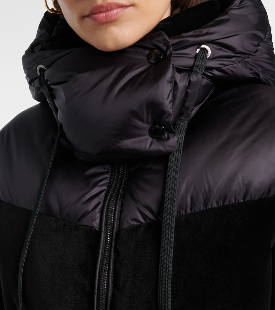 Cathy velvet-trimmed down jacket