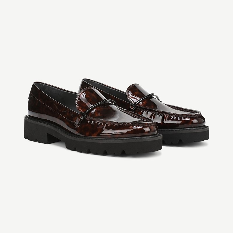 Senna Lug Sole Loafer Tortoise Patent Leather