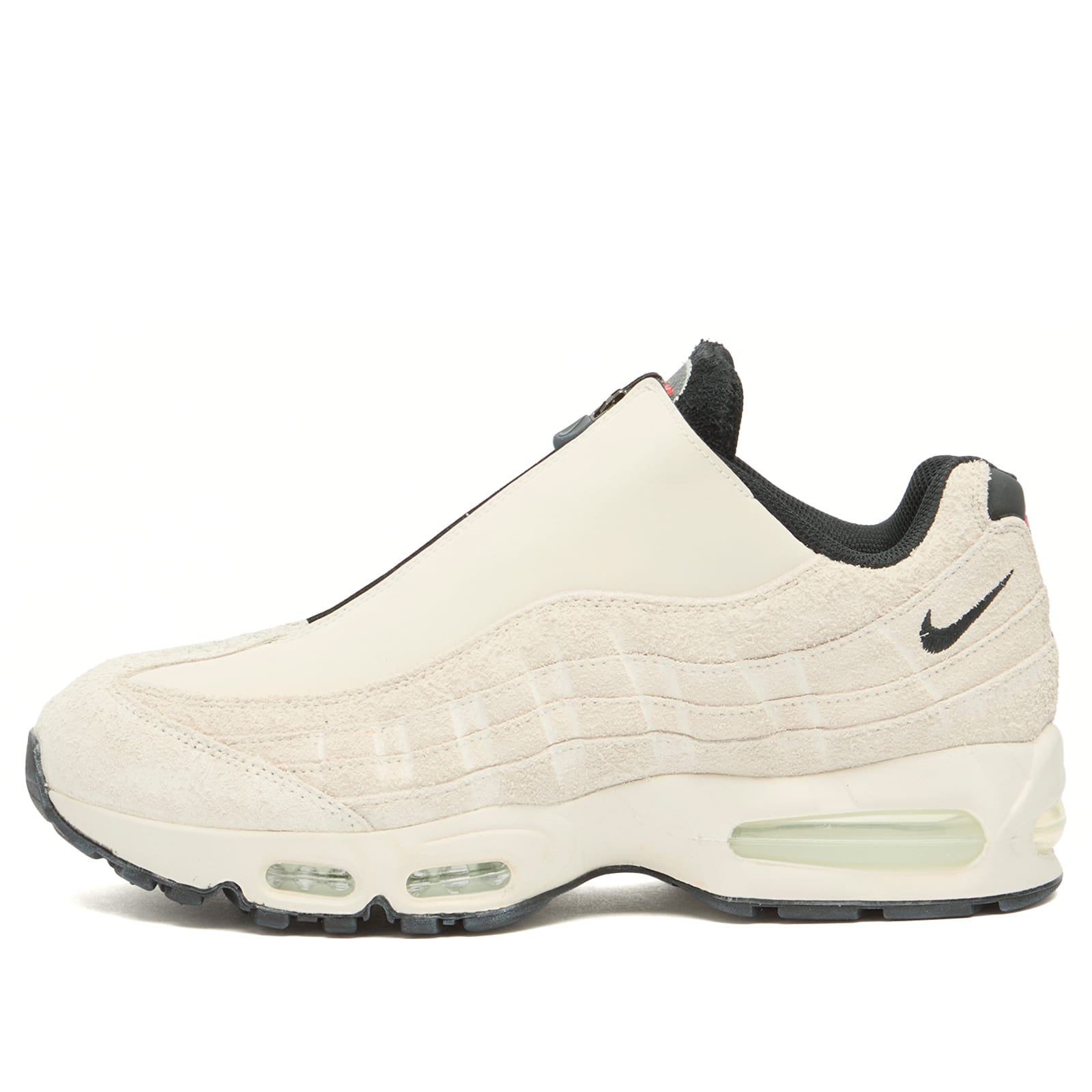 Men's Air Max 95 Zip SP Sneaker in Phantom/Black. Lt Crimson/Smoke Grey