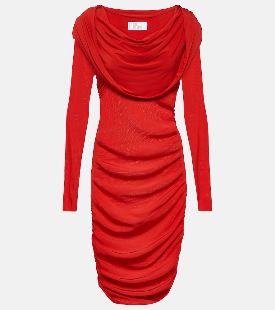 Hooded jersey minidress