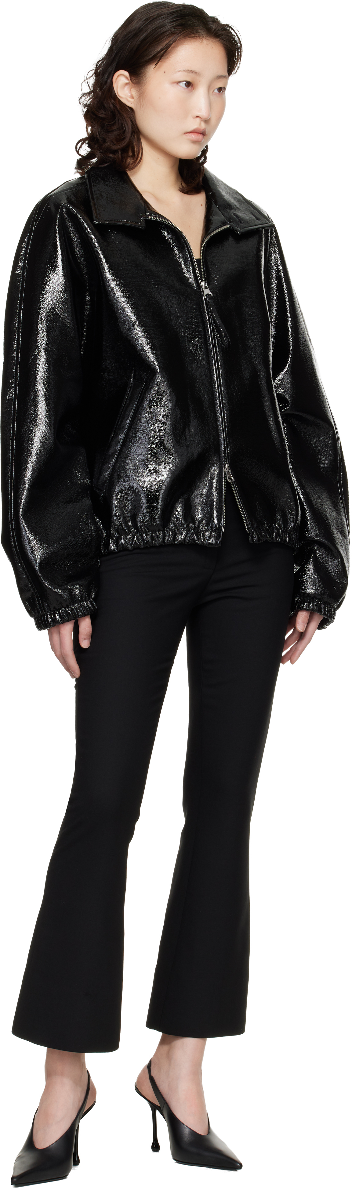 Black Heritage Cropped Bootcut Trousers