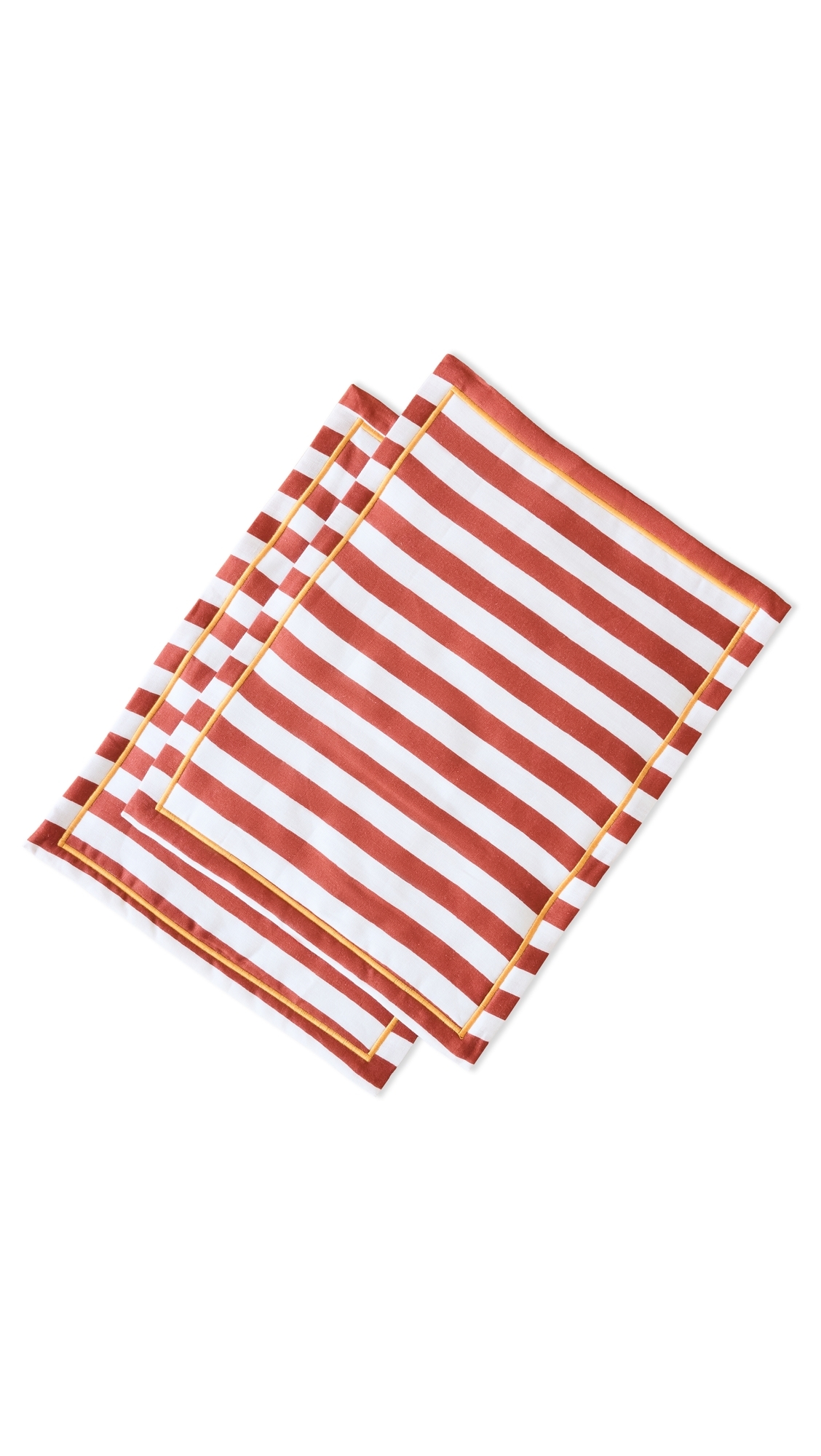 Placemat Set of 2 Red and White One Size