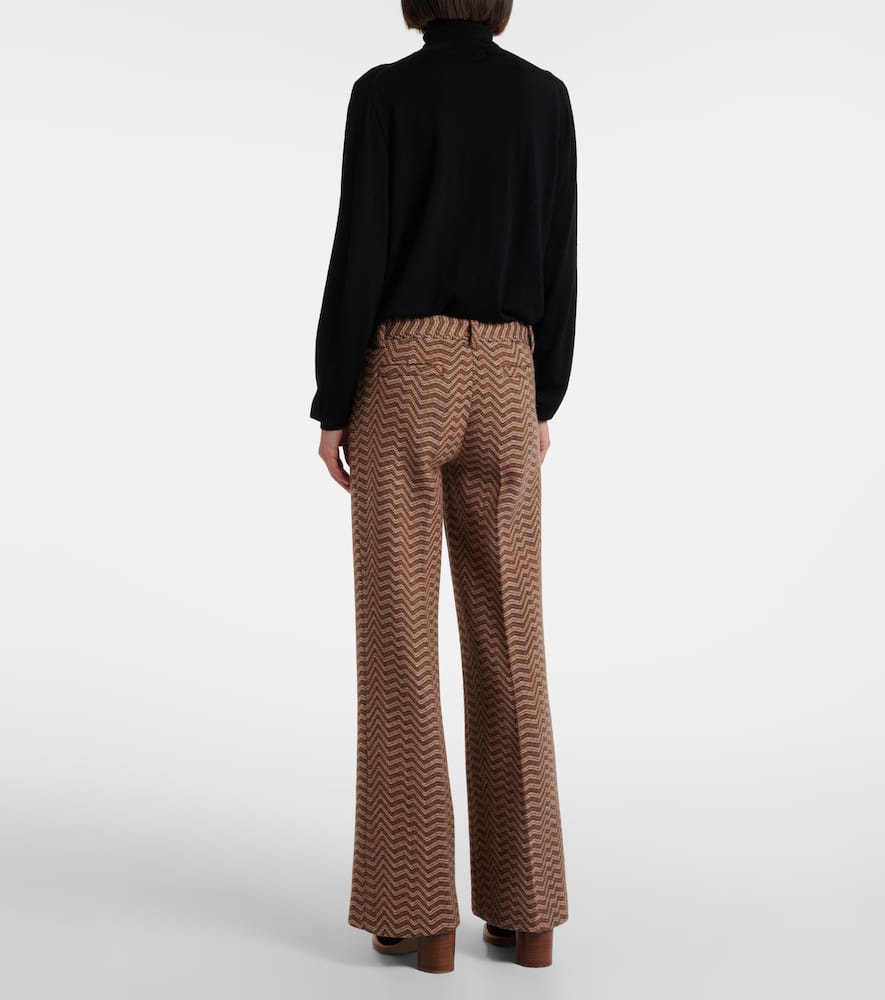 Zigzag low-rise bootcut pants