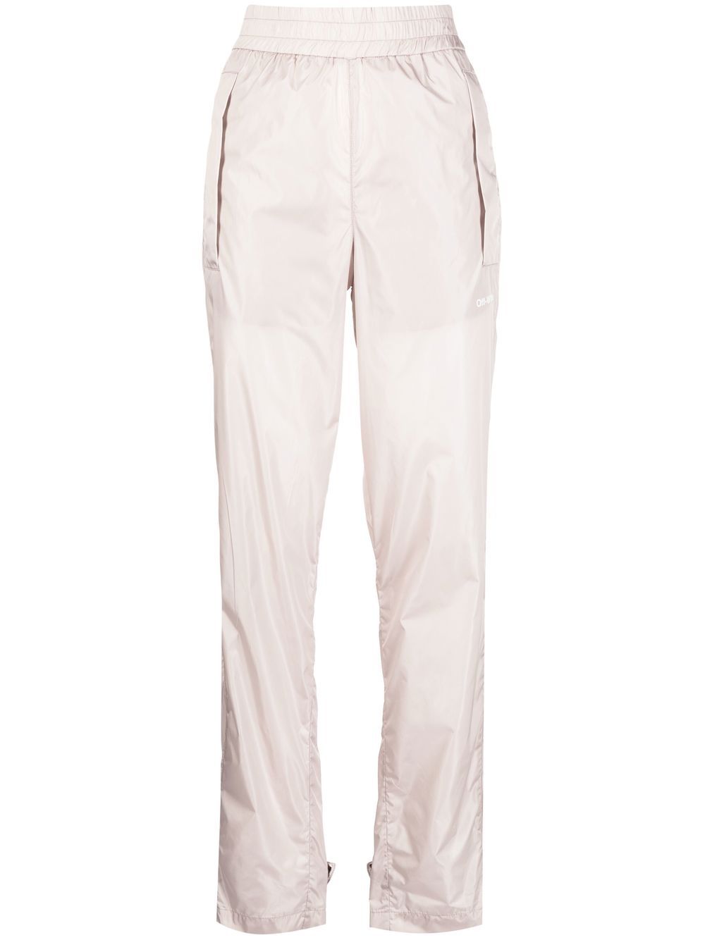 Diagonal-stripe straight-leg trousers - Brown