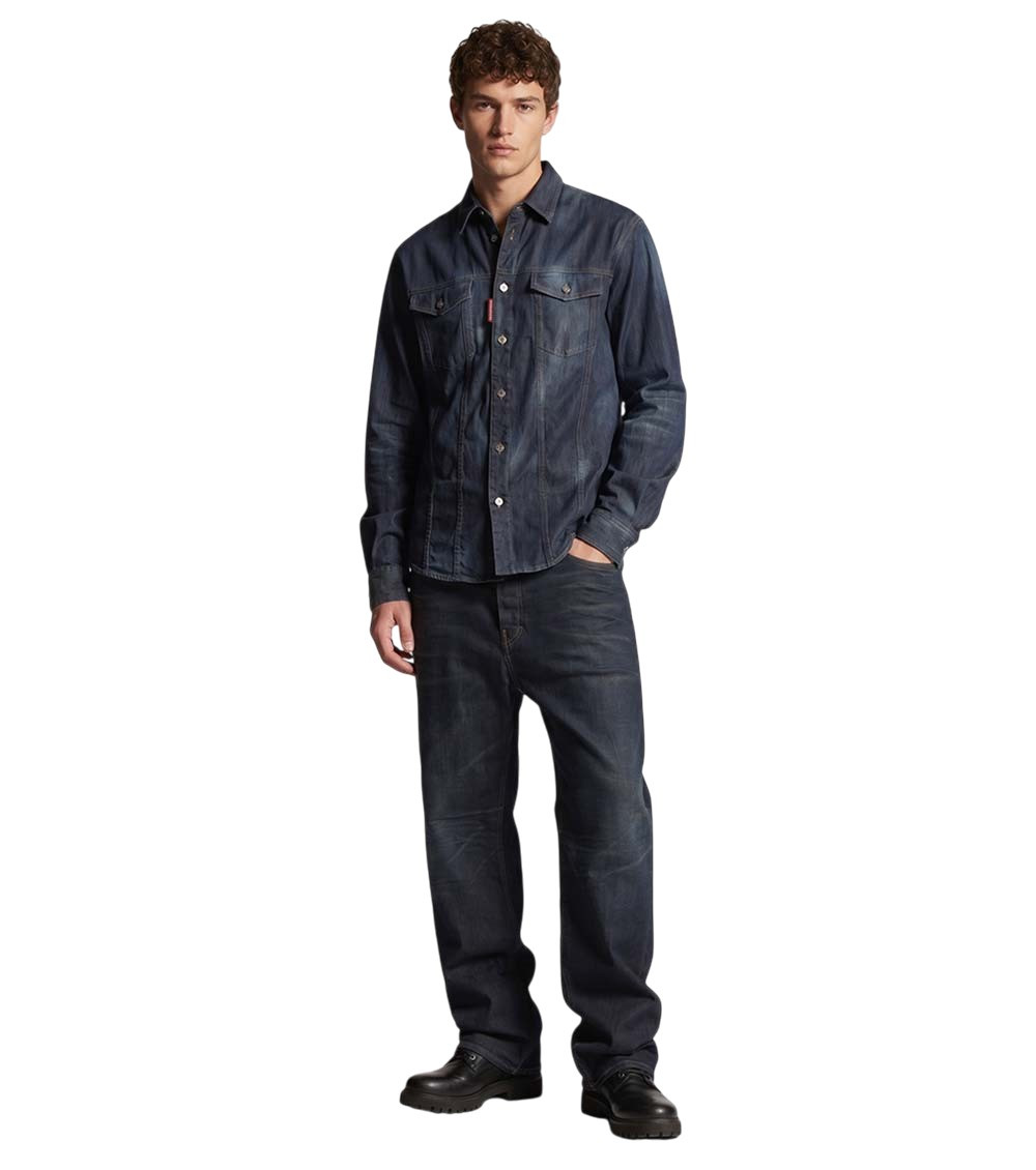 Navy Blue Mid Rise Jeans
