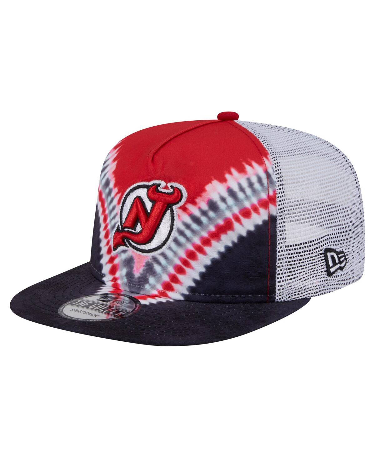 Men's Black/Red New Jersey Devils Throwback V-Dye Adjustable Golfer Hat - Black, Red
