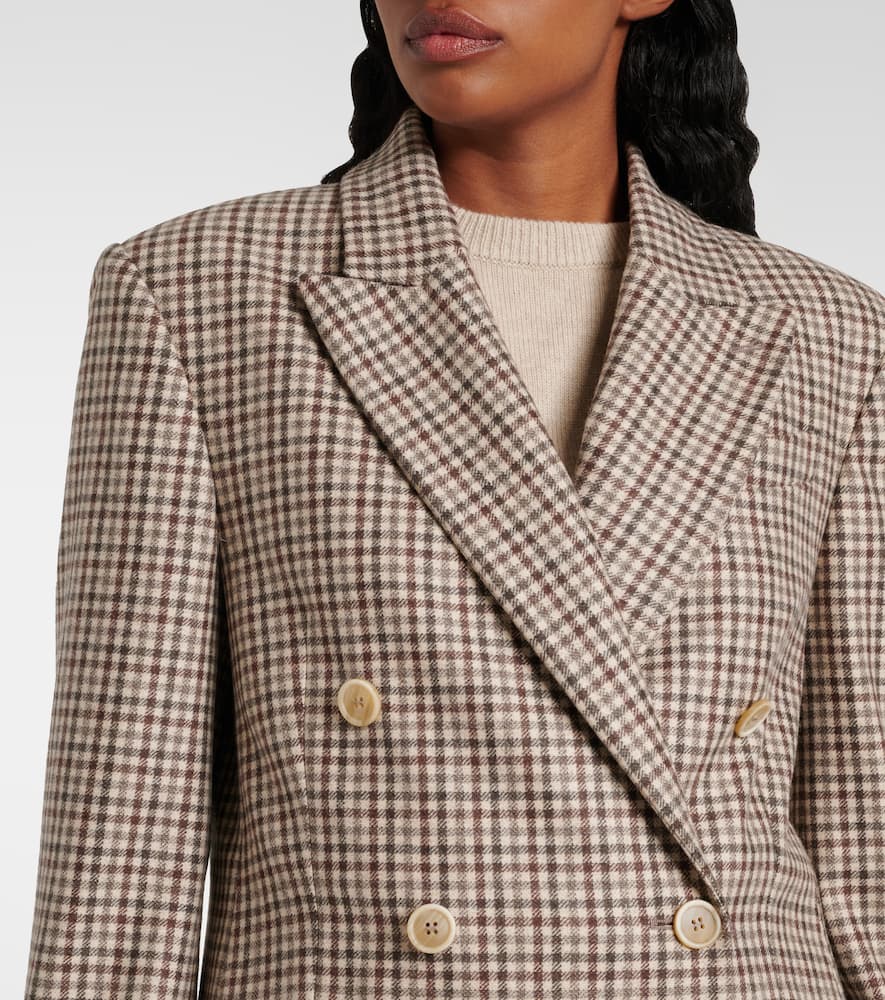 Checked virgin wool blazer