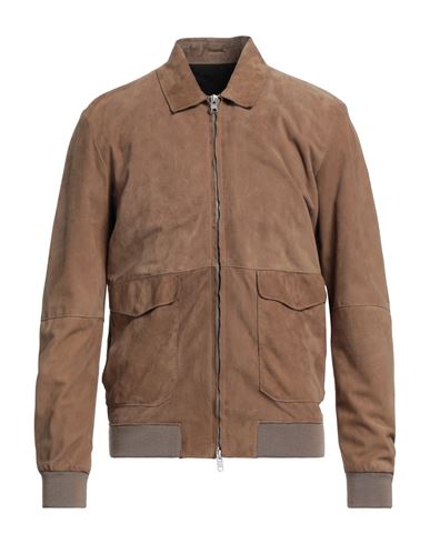 Dfour Man Jacket Camel Size 44 Leather