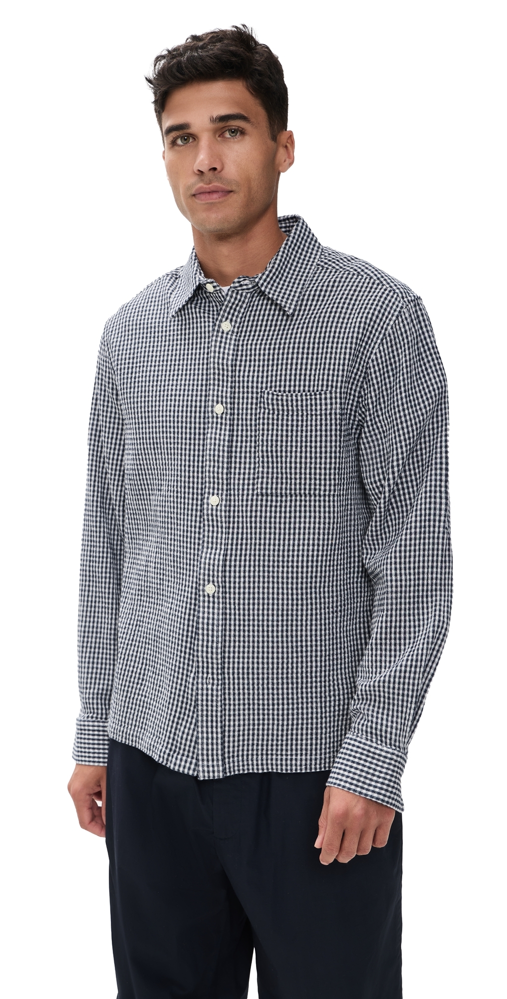Gingham Costa Shirt Navy