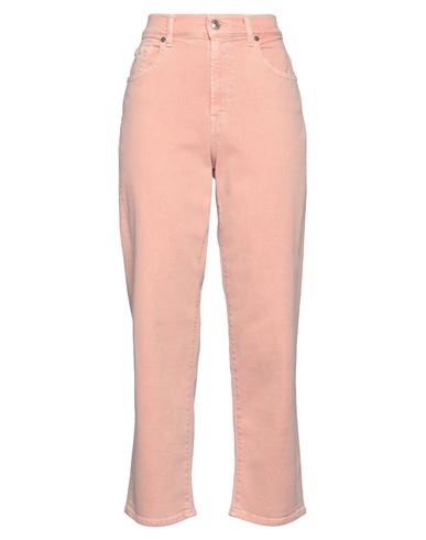 Woman Jeans Salmon pink Size 24 Cotton, Elastane