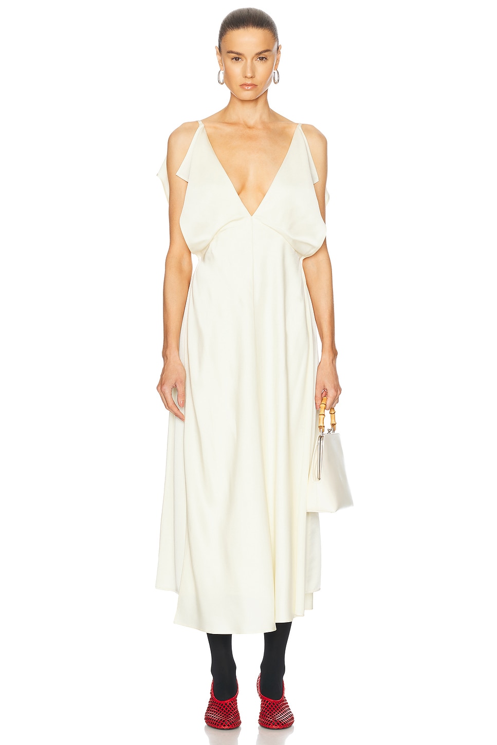 Jil Sander Sleeveless Maxi Dress in Natural - Ivory.  40 also in