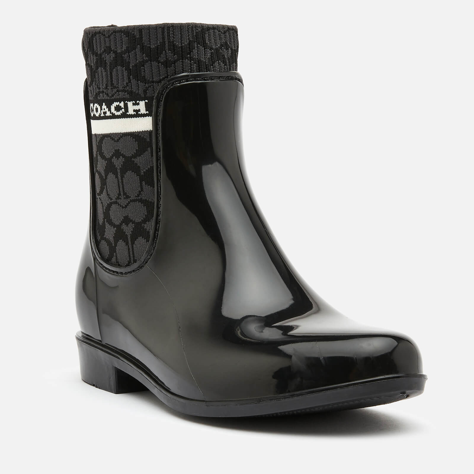 Coach Women's Rivington Signature Knit Rain Boots - Black - UK 3
