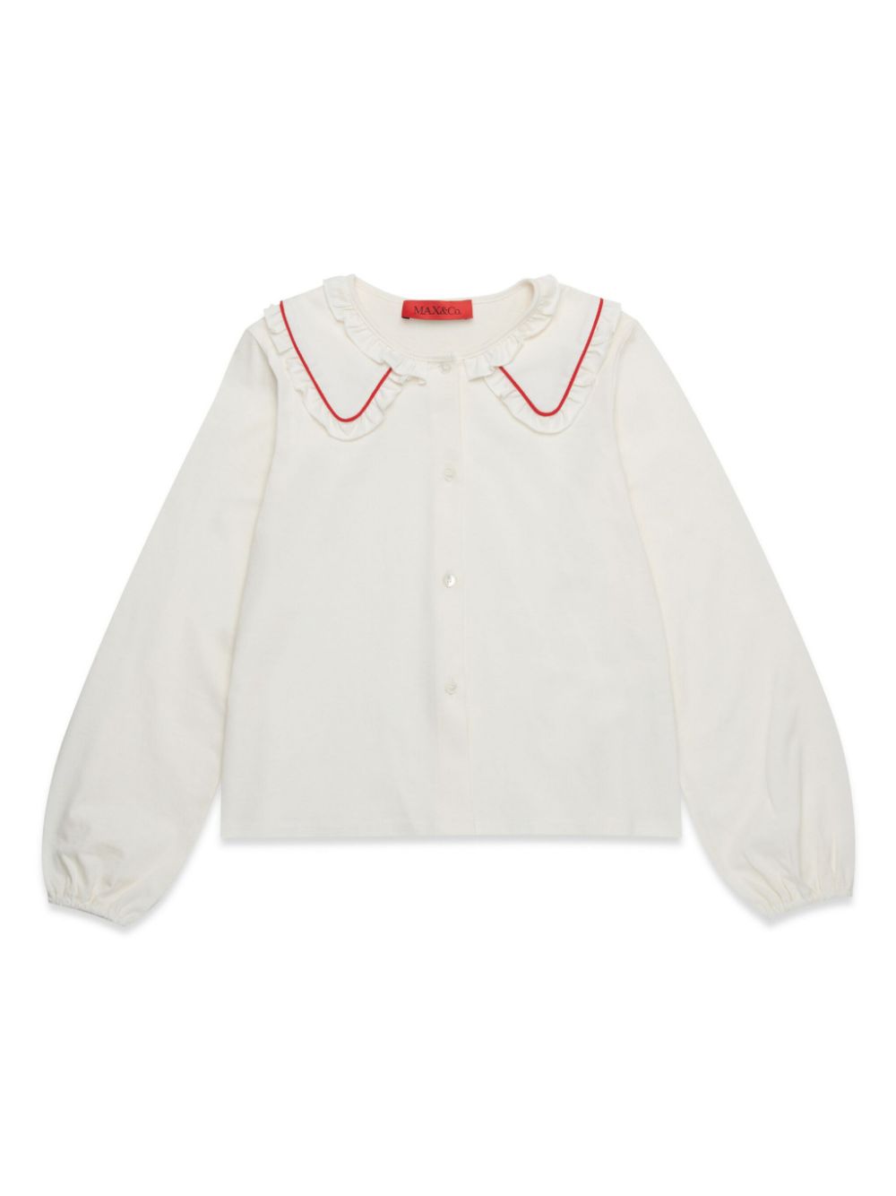Bib-collar cotton T-shirt - White