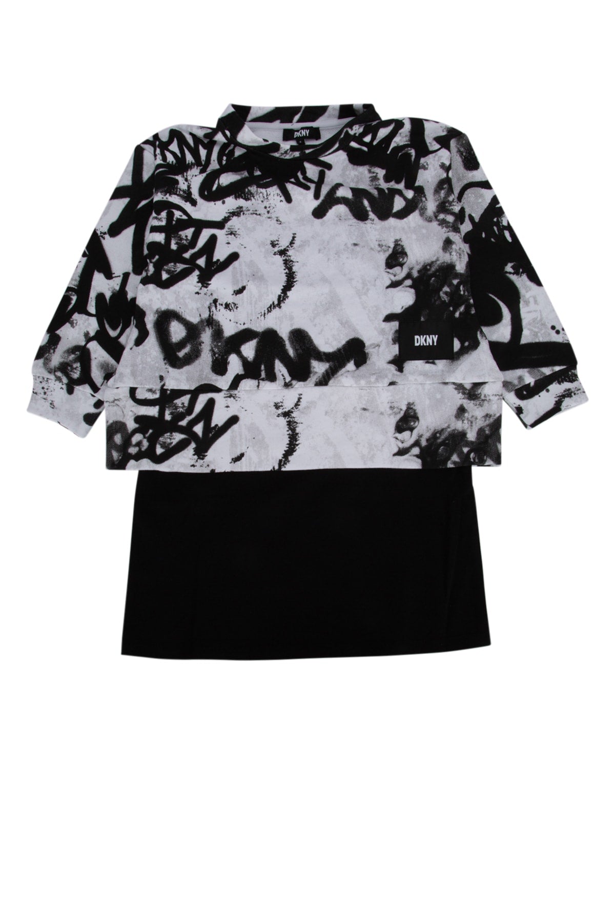 Graffiti-Print Jersey Dress — Multicolor