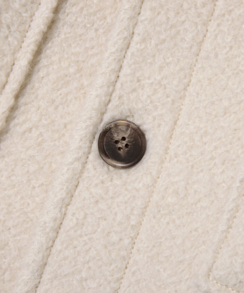 Wool Elbow Patch Two Pocket Button Jacket_Cream