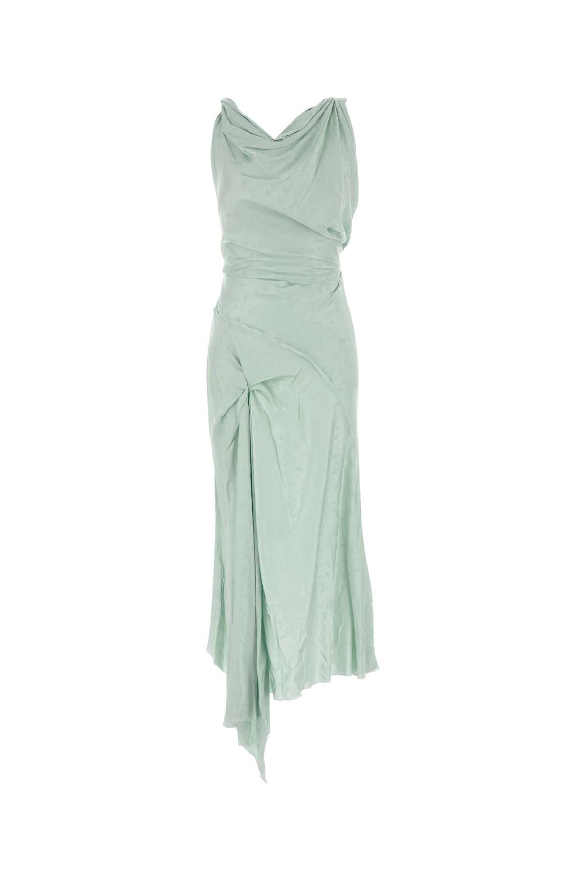 Draped Viscose Dress — Green