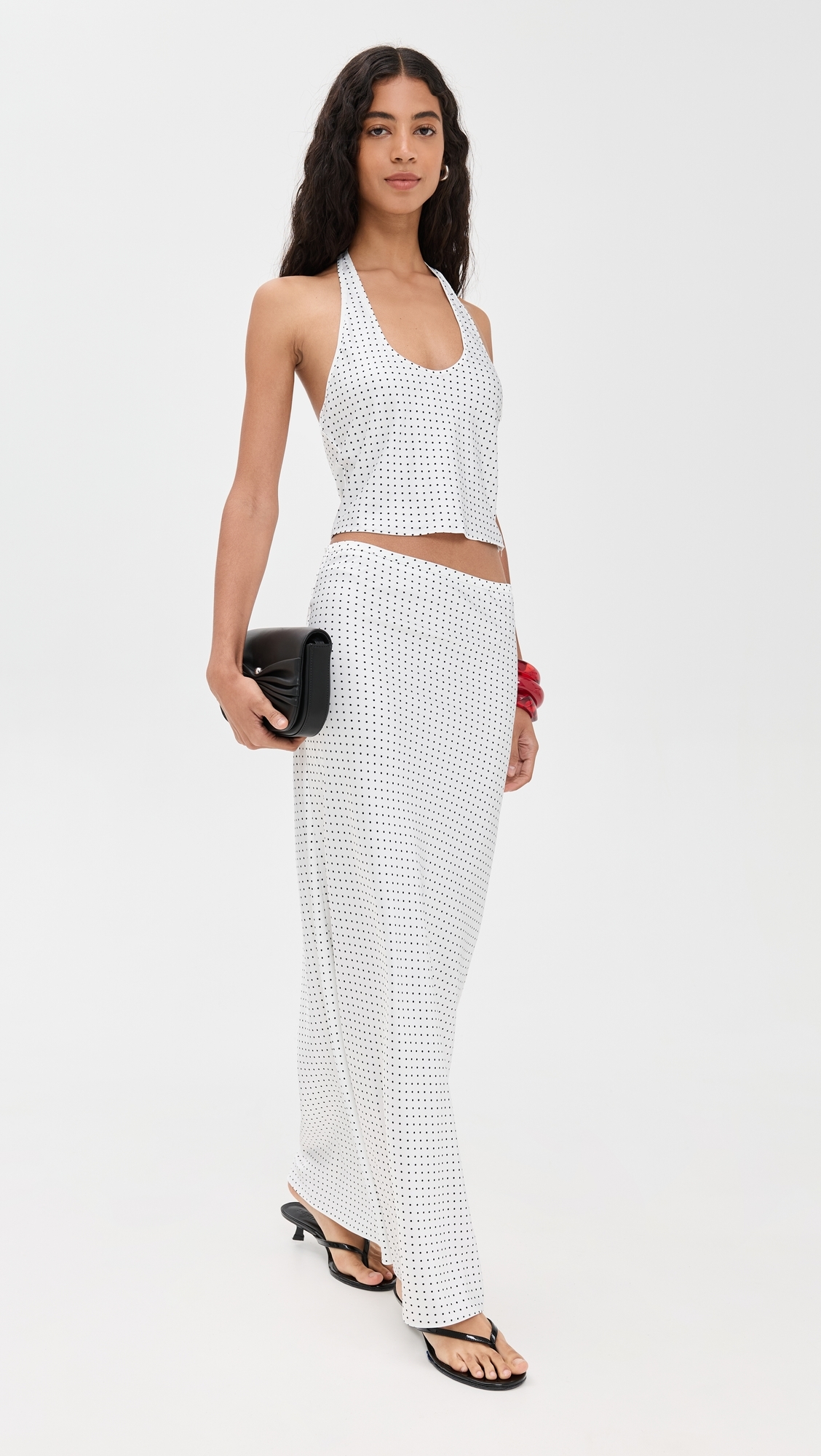 Roxy Halter Top Porcelain Polka