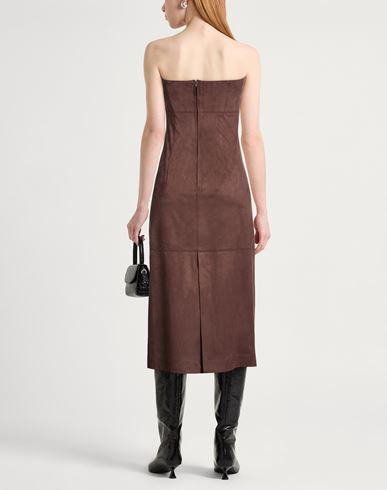Woman Midi dress Brown Size 12 Polyester, Elastane