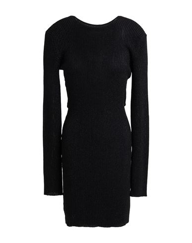 Woman Mini dress Black Size L Viscose, Polyester, Metallic fiber