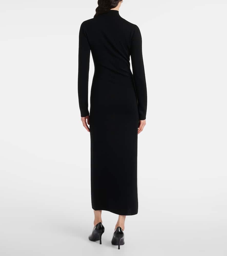 Knitted wool and silk maxi dress