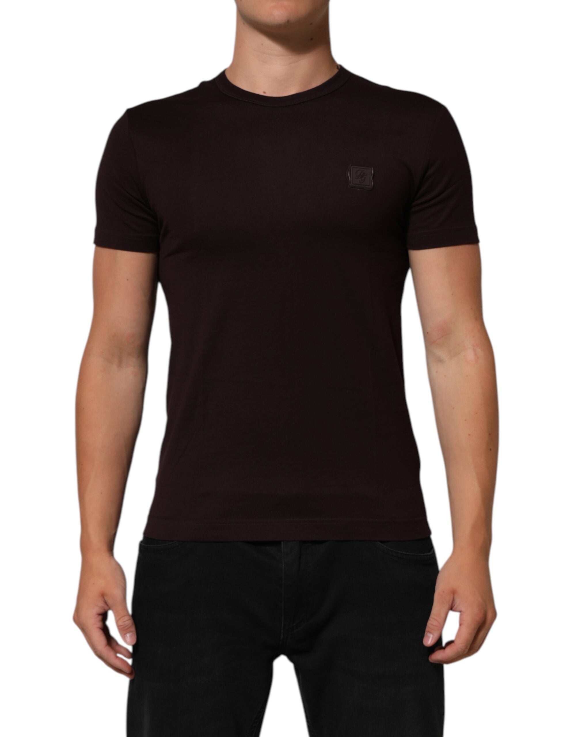 Logo-Plaque Cotton T-Shirt — Brown