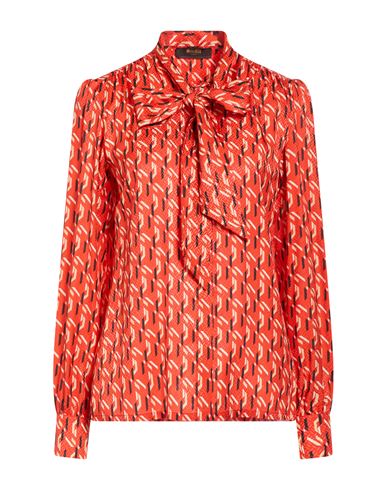 Woman Shirt Tomato red Size 2 Viscose, Silk